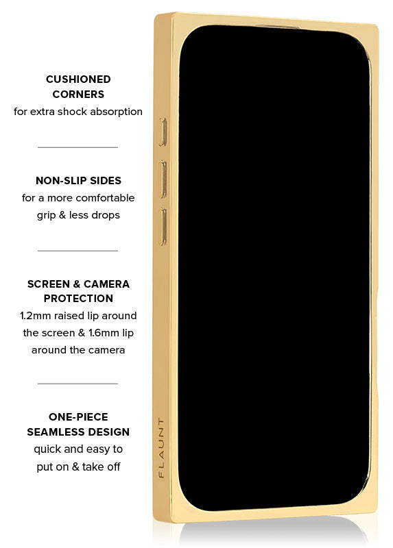 Elite Collection - SQUARE® Gilded Crystal Clear Gold iPhone Case