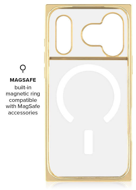 Elite Collection - SQUARE® Gilded Crystal Clear Gold iPhone Case