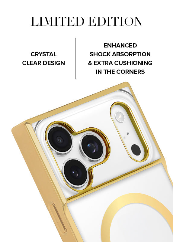 Elite Collection - SQUARE® Gilded Crystal Clear Gold iPhone Case