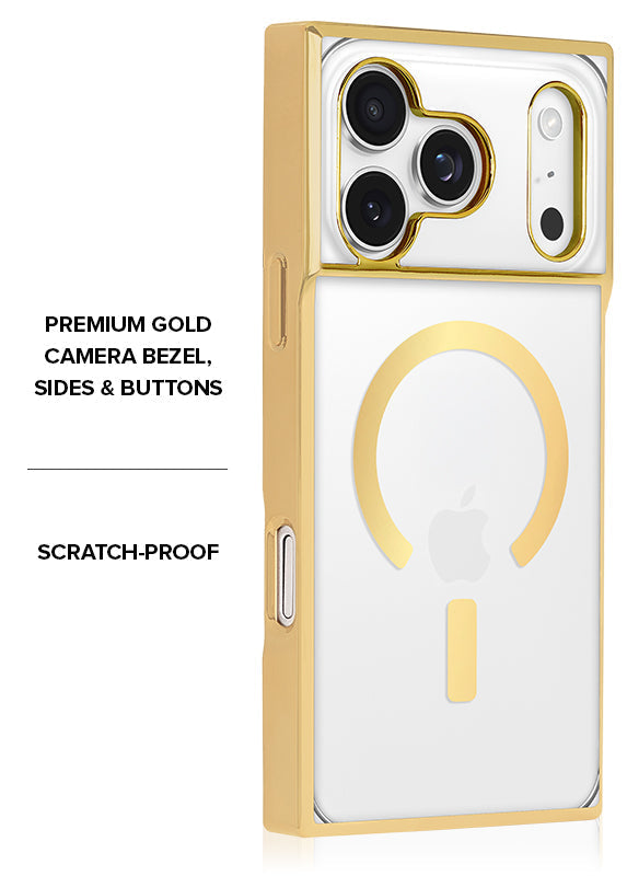 Elite Collection - SQUARE® Gilded Crystal Clear Gold iPhone Case