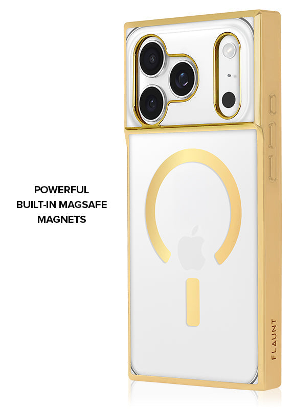 Elite Collection - SQUARE® Gilded Crystal Clear Gold iPhone Case