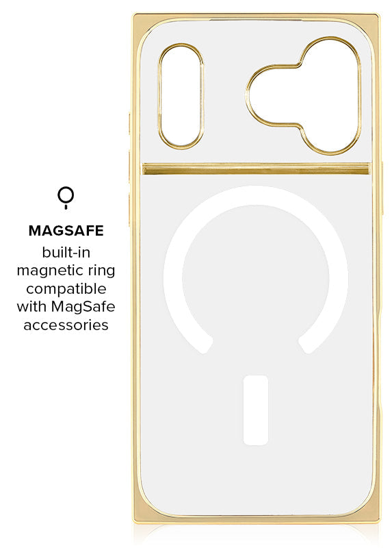 Elite Collection - SQUARE® Gilded Crystal Clear Gold iPhone Case