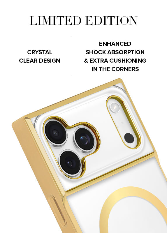 Elite Collection - SQUARE® Gilded Crystal Clear Gold iPhone Case