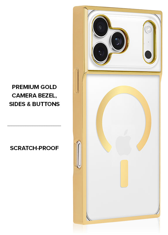 Elite Collection - SQUARE® Gilded Crystal Clear Gold iPhone Case