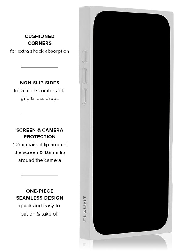 Elite Collection - SQUARE® Chromed Crystal Clear Silver iPhone Case