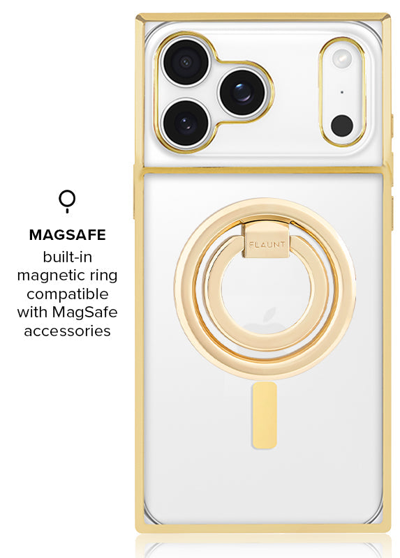 Elite Collection - SQUARE® Gilded Crystal Clear Gold iPhone Case