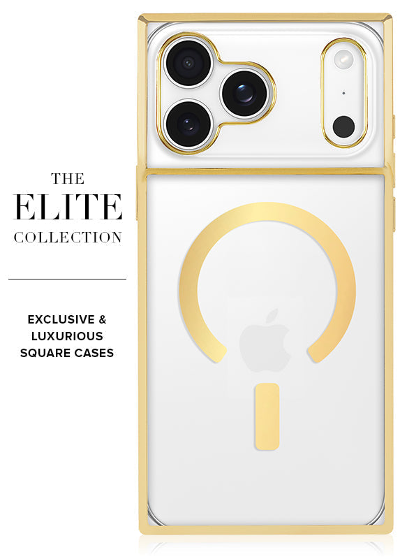 Elite Collection - SQUARE® Gilded Crystal Clear Gold iPhone Case