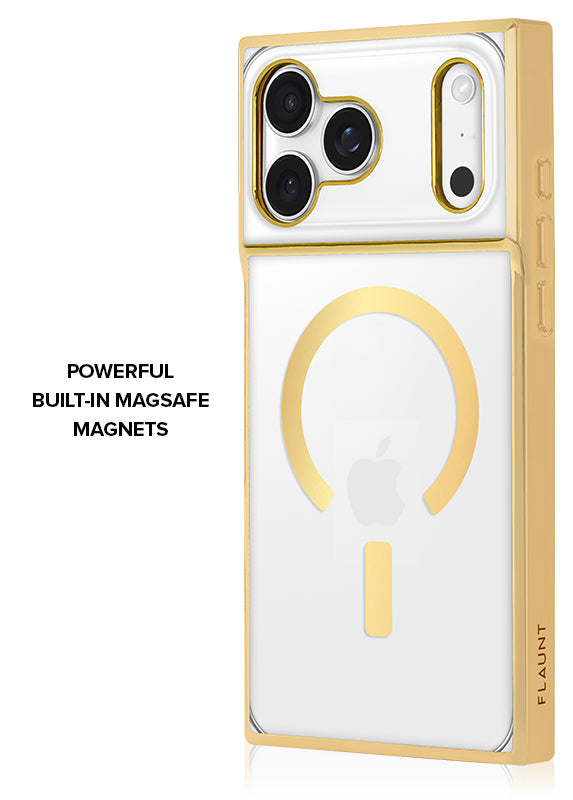 Elite Collection - SQUARE® Gilded Crystal Clear Gold iPhone Case